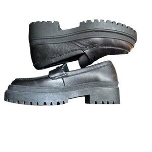 Pedro Garcia Black Leather Loafers Women's Slip-On Size 7 Pre-Loved